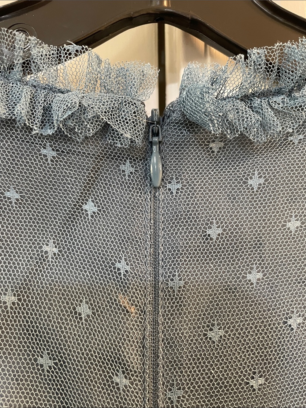 Ivy City Co Dusty Blue Ruffle Tulle Dress - Picture 8 of 17